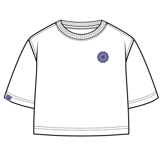 100% Féminin - Chandail court coton- Blanc