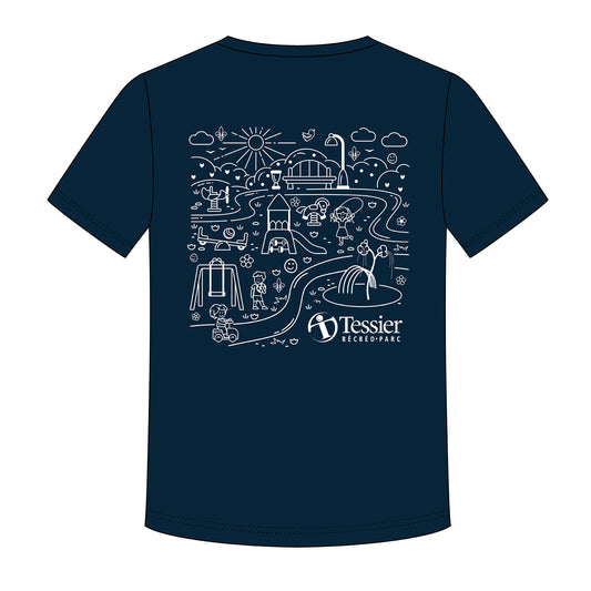 Tessier - T-Shirt Polyester Marine *Tissus léger sport